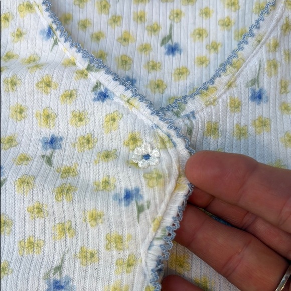 Vintage Earth Angels Floral Pajama Set, ruffled hems, sz Med &Small, *READ - Picture 5 of 11